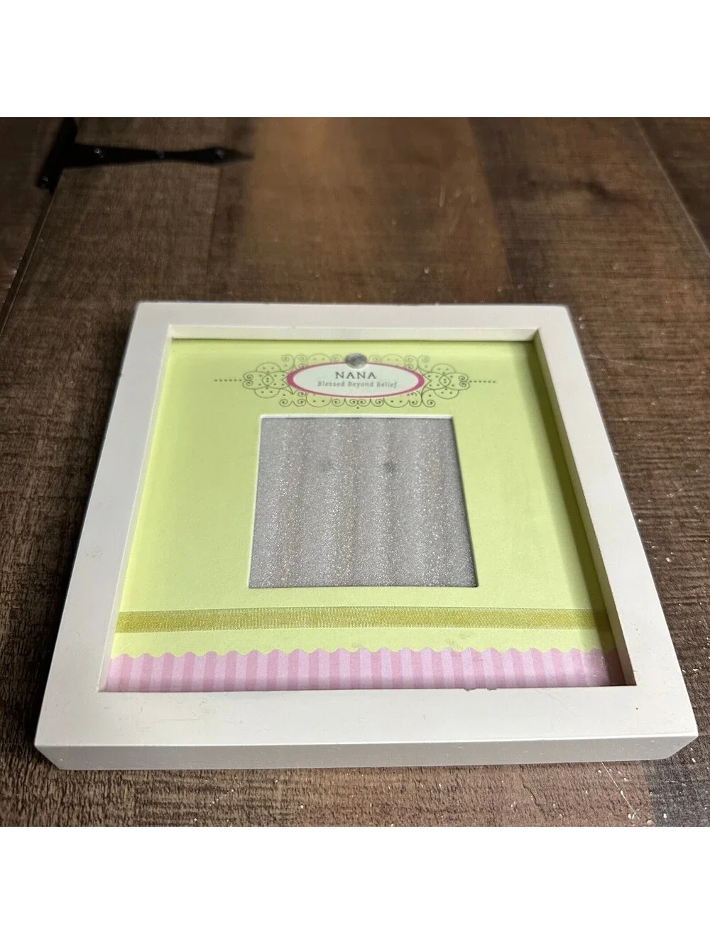 Hallmark Nana Blessed Beyond Belief 3x3 Photo Frame Pink Green Grandmother Gift